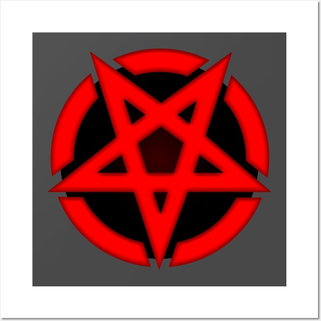 Red Pentagram Wall Art by GAz